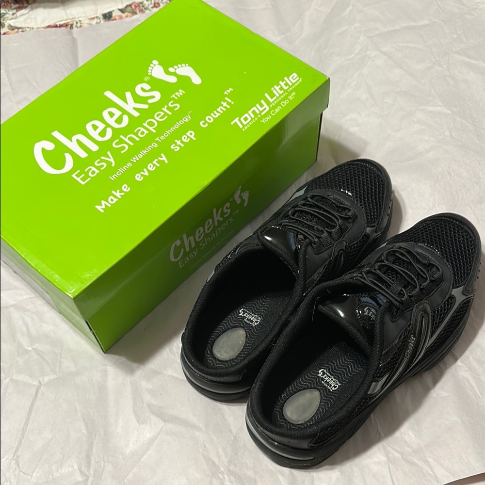 Cheeks by Tony Little Black Easy Shapers Sneakers